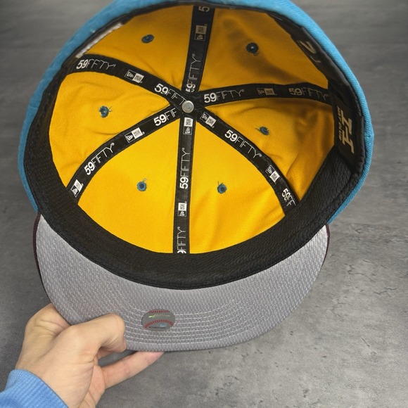 Hat Club Minnesota Twins‎ New Era Cap 7 1/4 Aqua Teal Blue Gold Maroon Burgundy - Picture 7 of 8